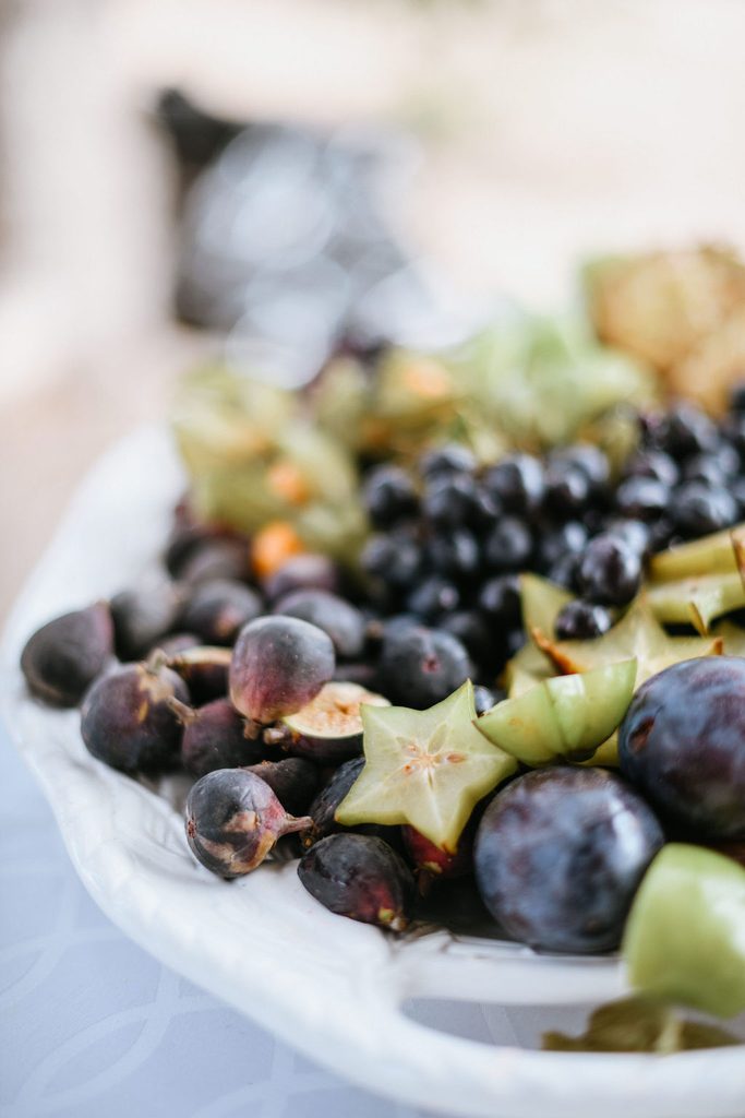fruit on table at wedding reception