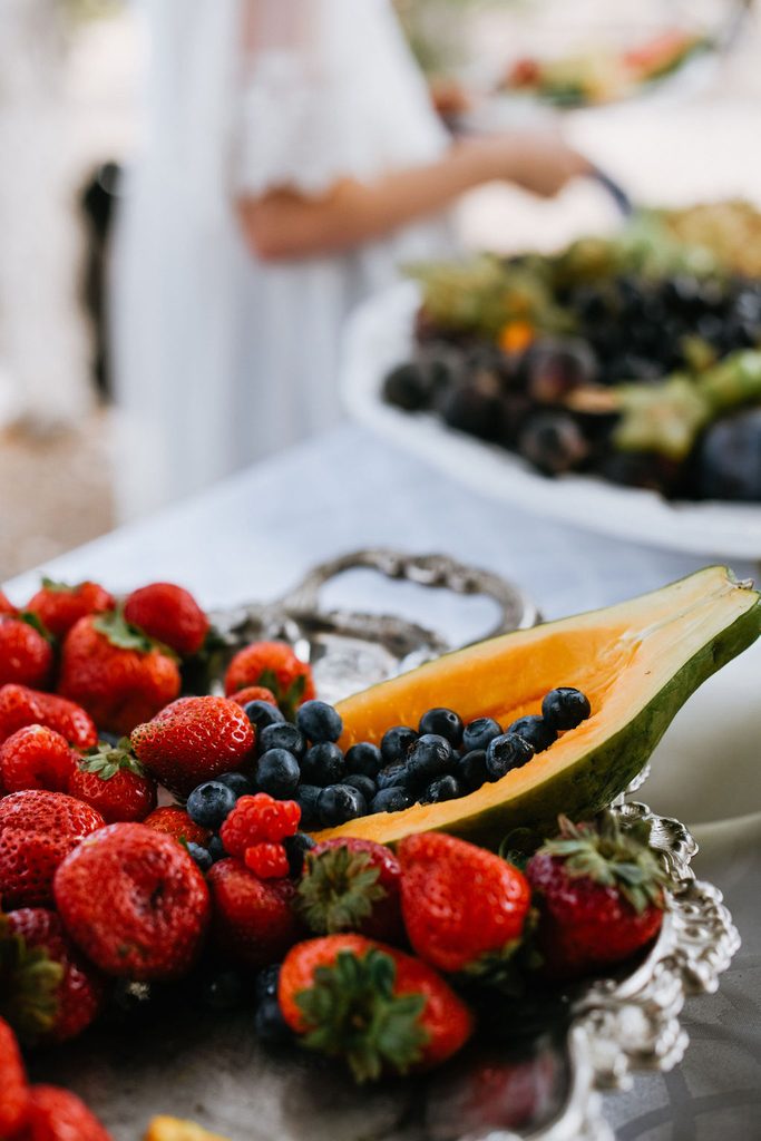 fruit on table at wedding reception