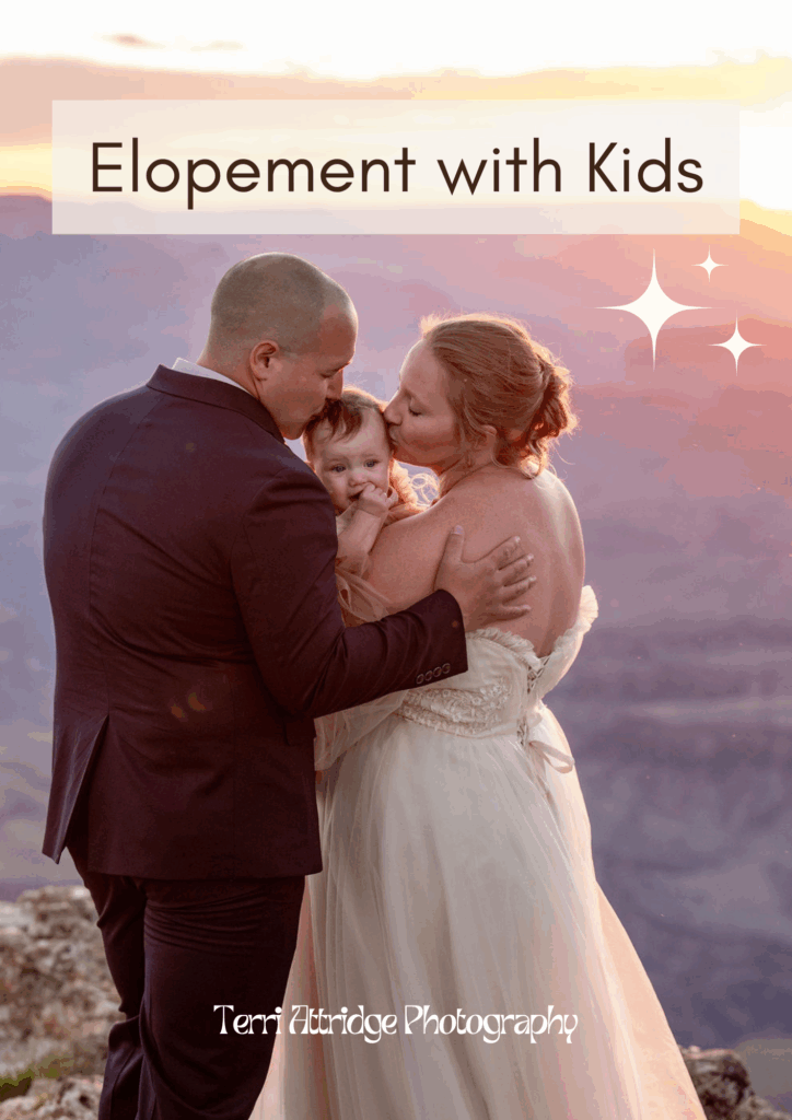 grand canyon sunset elopement with kids