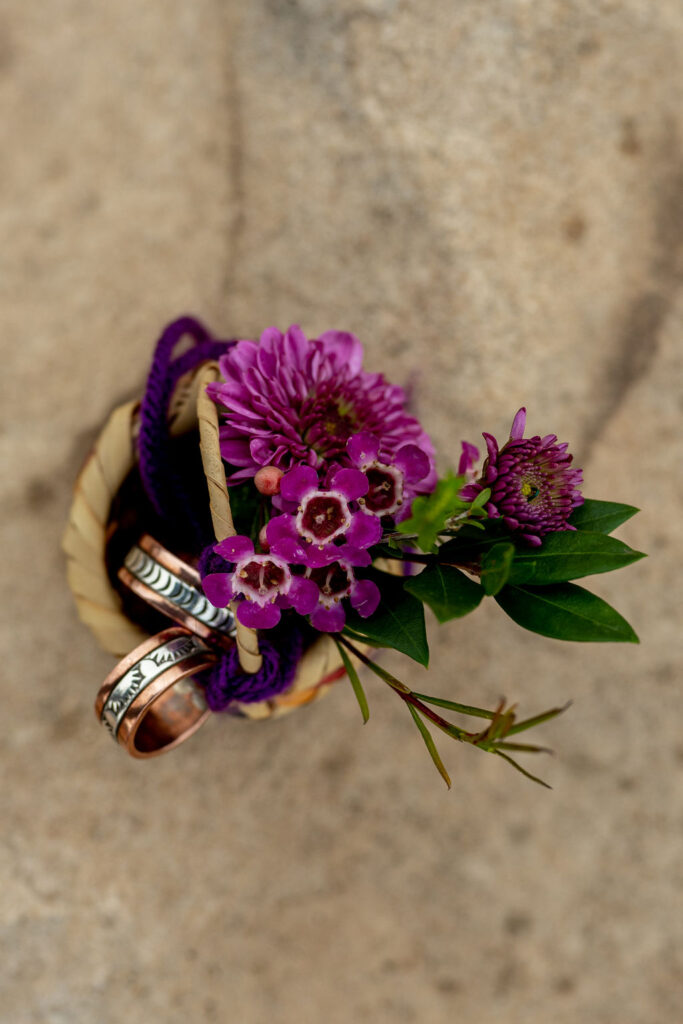 handmade bouquet with rings