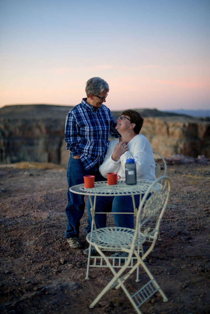 couple talking with each other over coffee 