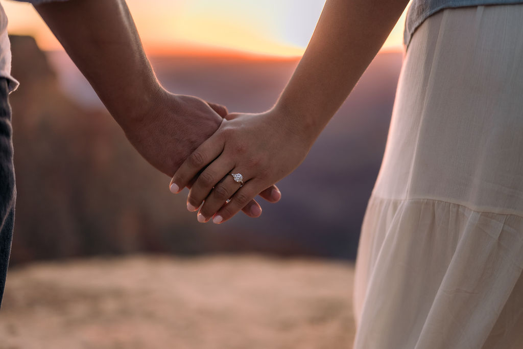 marriage proposal ideas showing off engagement ring