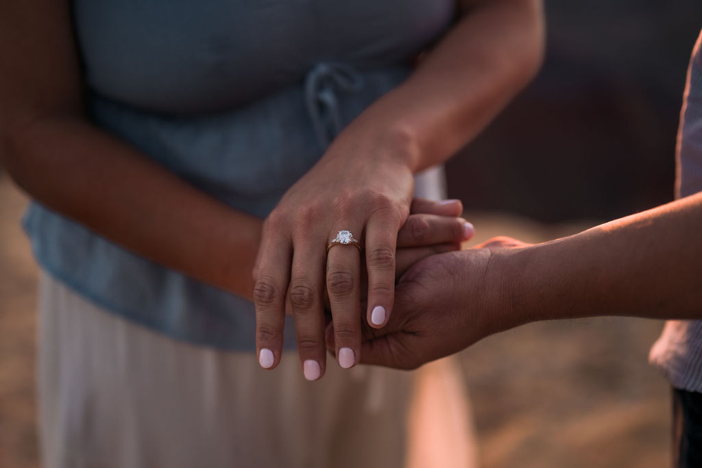 marriage proposal ideas showing off engagement ring