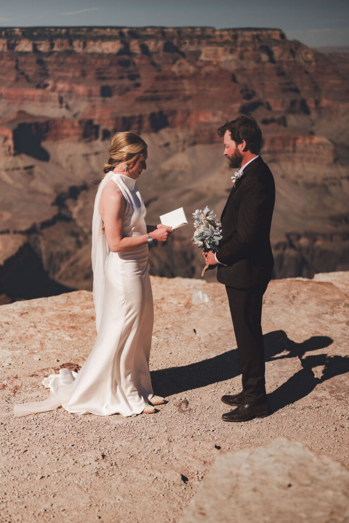 couple exchanges vows at Grand Canyon elopement